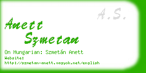 anett szmetan business card